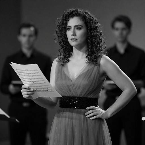Confident Woman in Sheer Dress Portrait