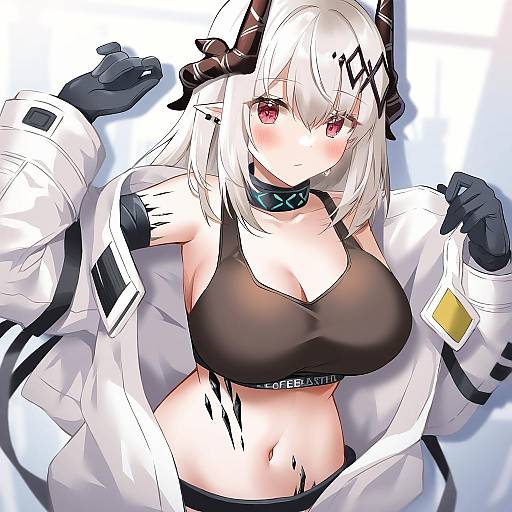 Illustration of Mudrock (elite ii) (arknights), arknights in the style of Shiro kuma shake