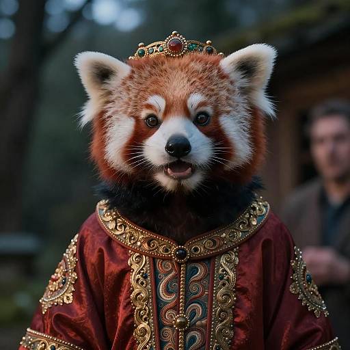 Regal Pop Red Panda Courtier Portrait