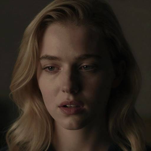 Intense Focus: Close-Up of a Young Woman