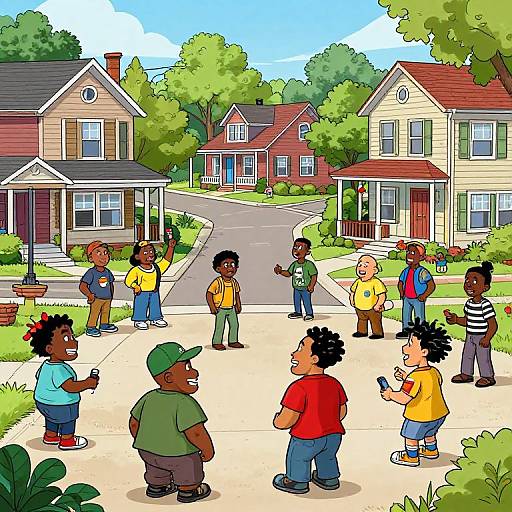 Boondocks Style Suburban Scene