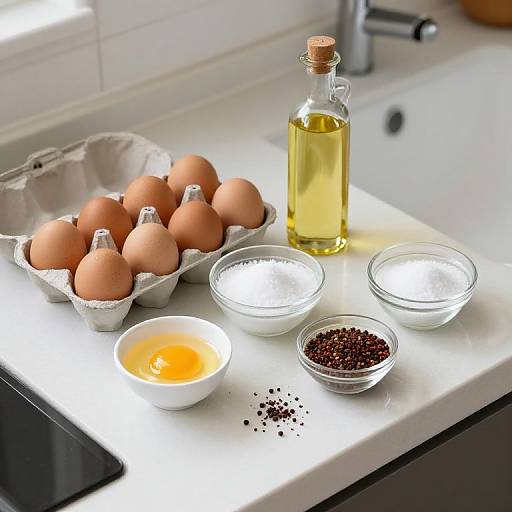 Kitchen Counter with Cooking Ingredients
