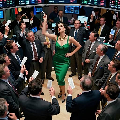 Vibrant Stock Market Burlesque Scene