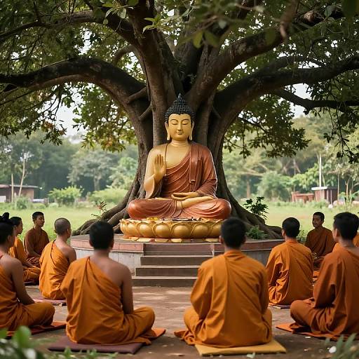 Buddha Teaching Disciples Digital Twin