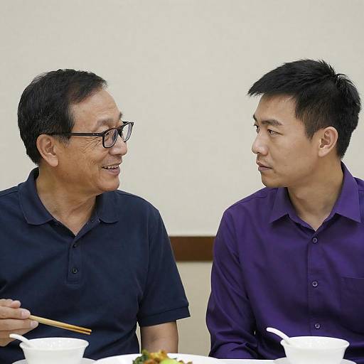 Two Asian Men Sharing a Moment