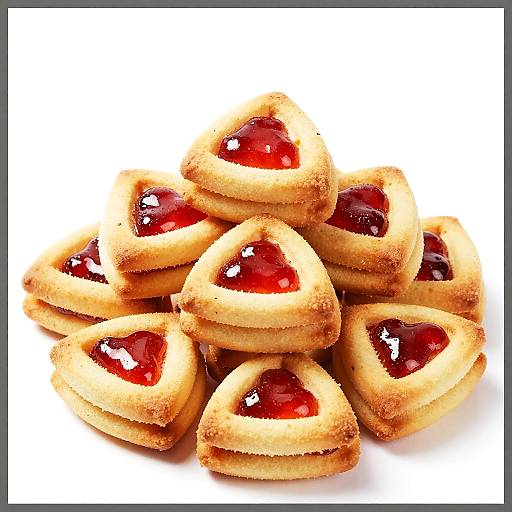 Close-Up of Triangular Jam Cookies