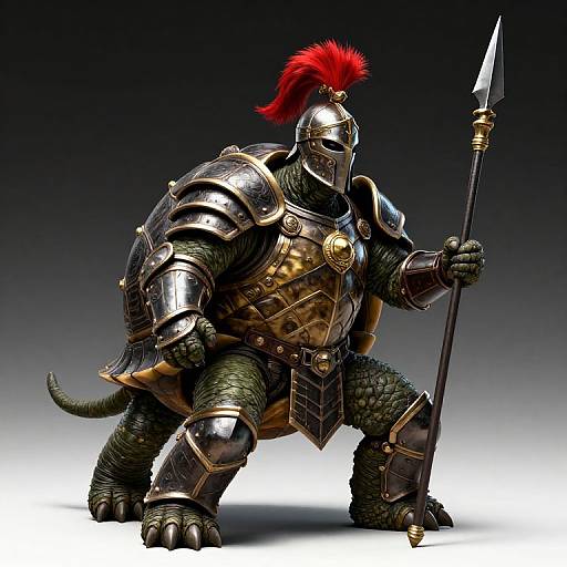 Tortoise Paladin in Detailed Armor