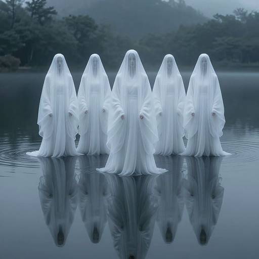 Ethereal Figures on Mirror Lake