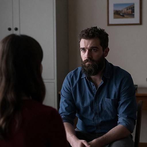 Dimly Lit Intense Conversation Portrait