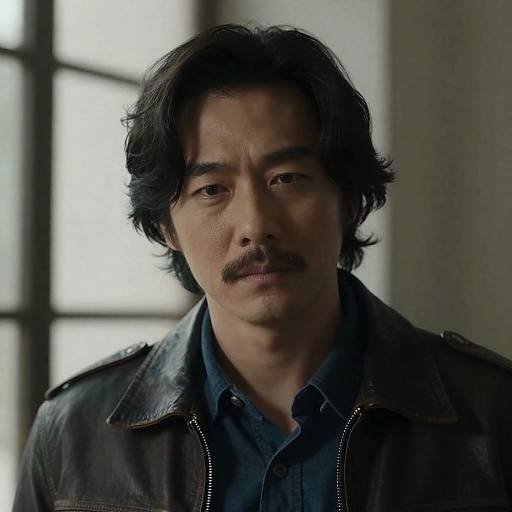 Serious Portrait of a Man in Leather