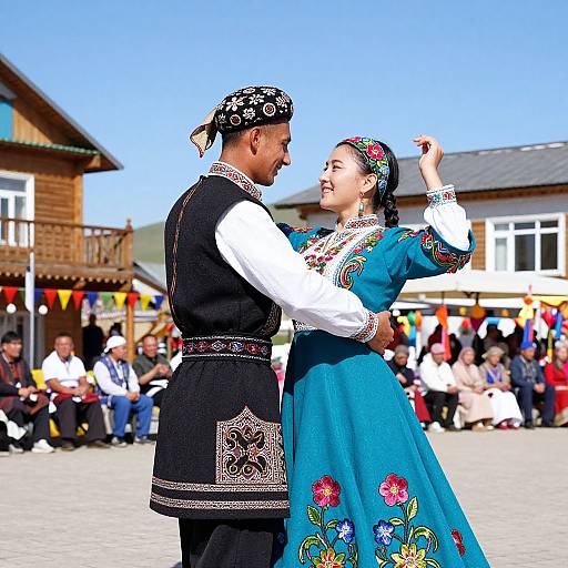 Central Asian Folk Dance Couple