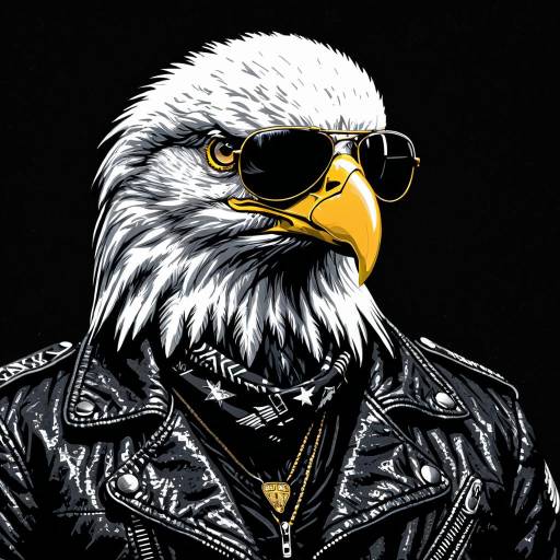 Stylish Bald Eagle ASCII Art Logo