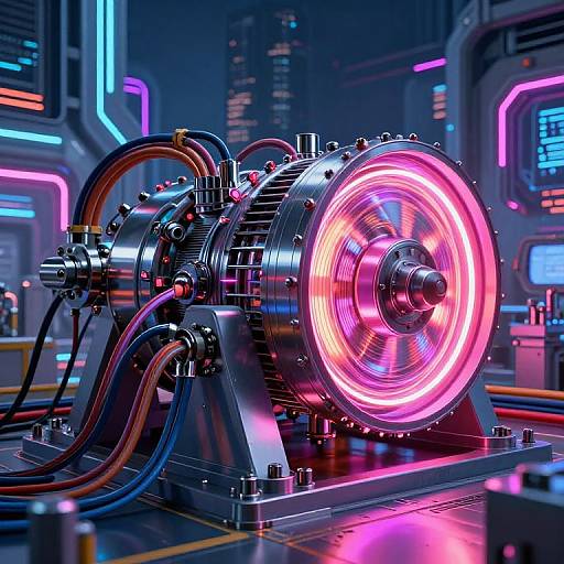Futuristic Generator with Neon Lighting