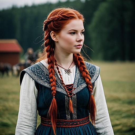 Young Woman in Traditional Norse Garb