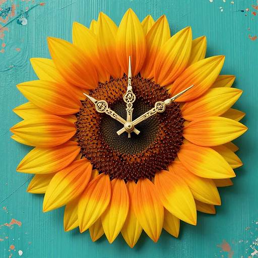 Vibrant Sunflower Artistic Clock