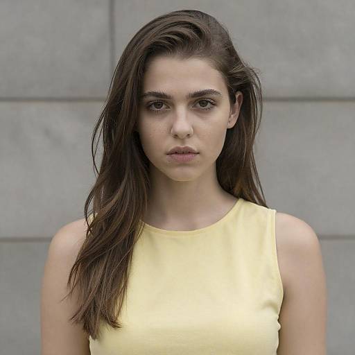 Serious Portrait: Woman in Yellow Top