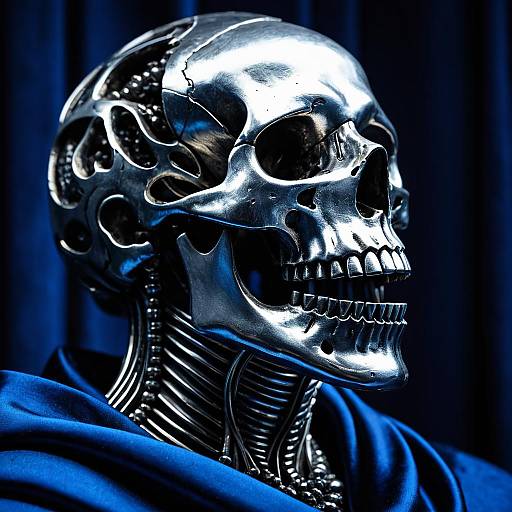 Titanium Mandible on Royal Blue Cloth