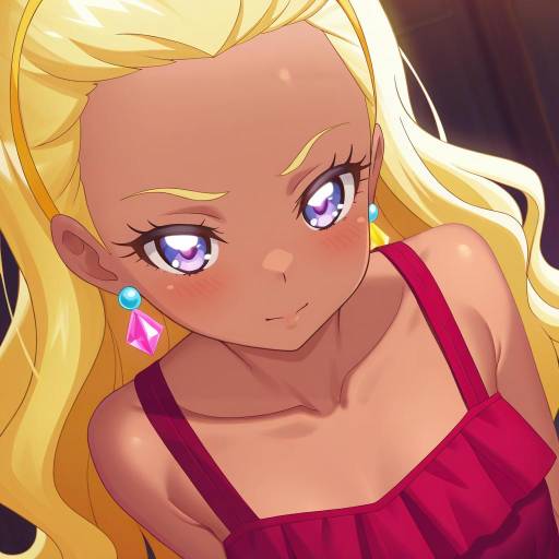 Illustration of Amamiya elena, precure in the style of Gazing eye