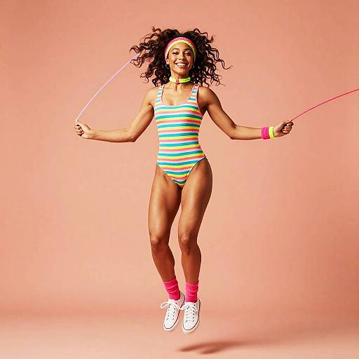 80s Neon Jump Rope Enthusiast Shoot