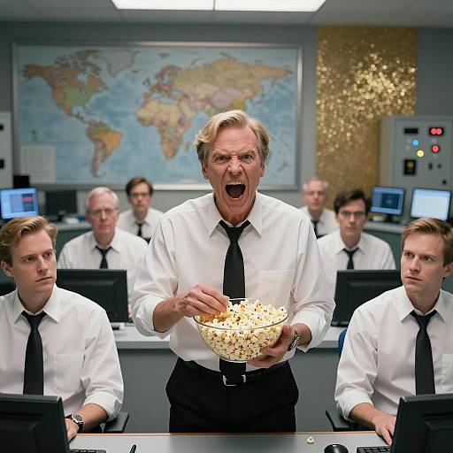 Intense Control Room Confrontation Scene