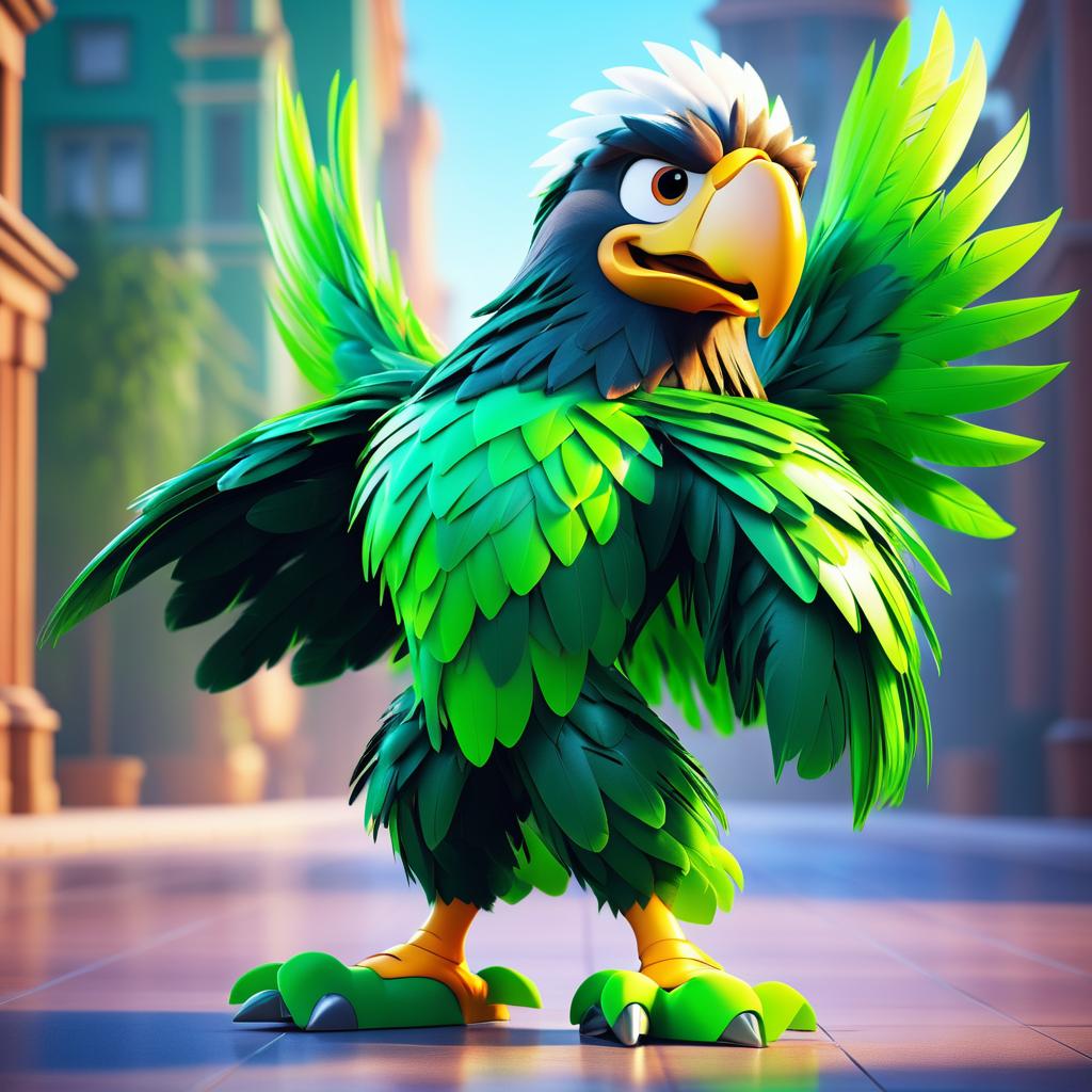 Vibrant 3D Eagle Mascot Character