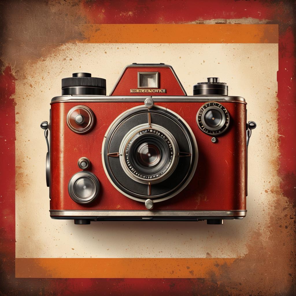 Retro Camera Poster with Rustic Charm