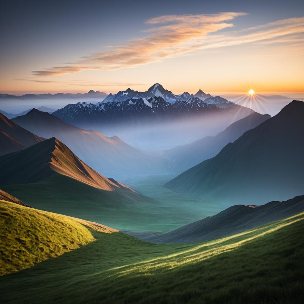 Stunning Mountain Range at Sunrise