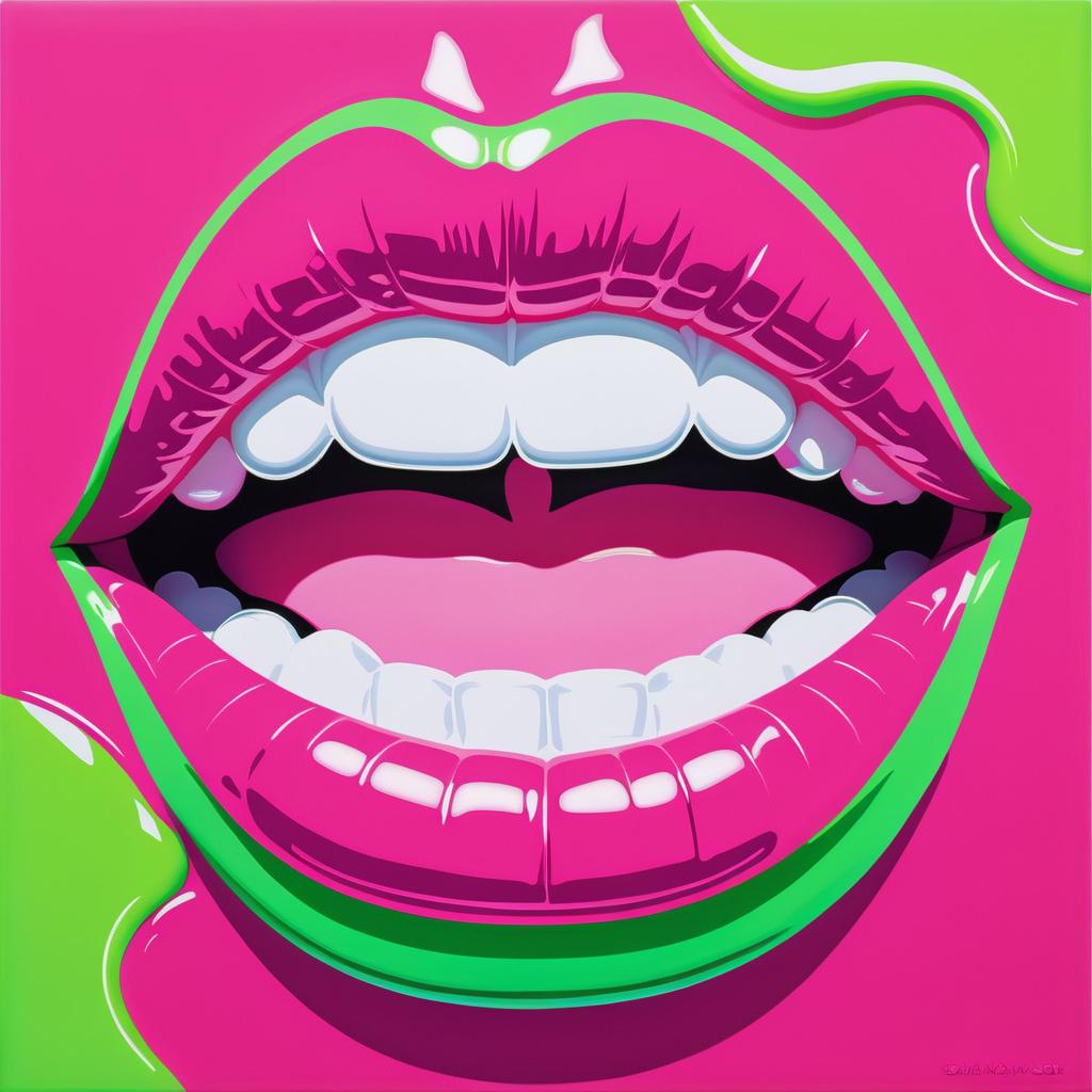 Vibrant Pop Art of Glossy Lips