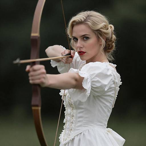 Victorian Woman with Bow and Arrow
