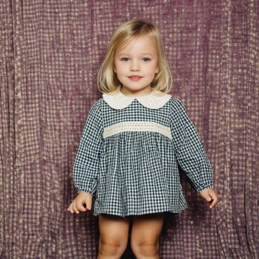 Smiling Toddler Girl in Checkered Dress