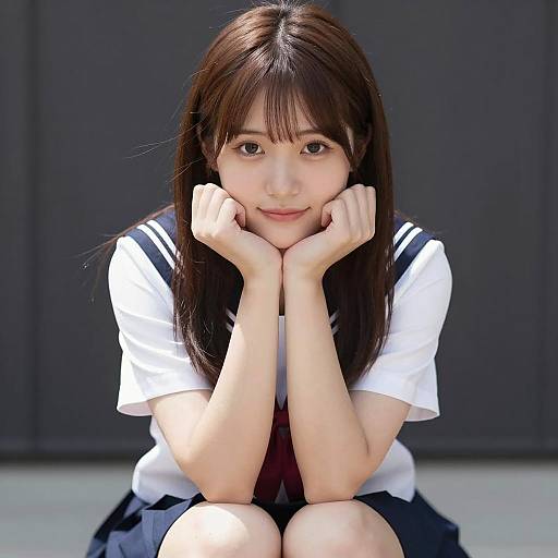 Cheerful Sailor Cosplay Portrait