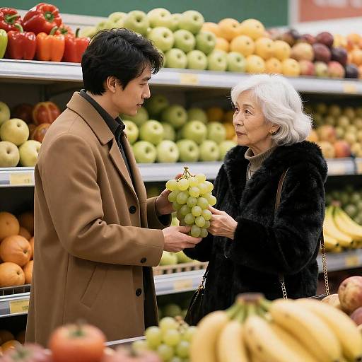 Grocery Store Encounter: Man and Woman