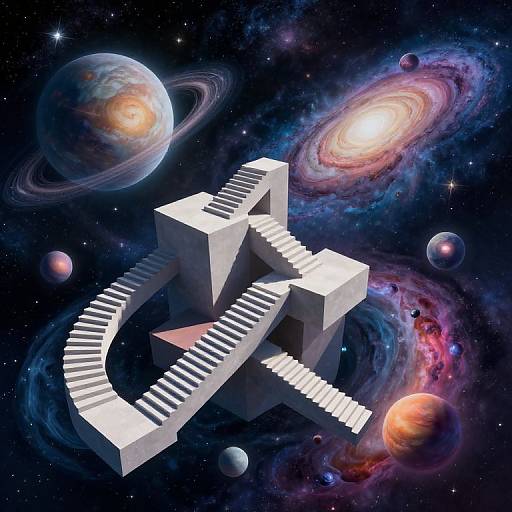 Celestial Surreal Stairs Dreamscape