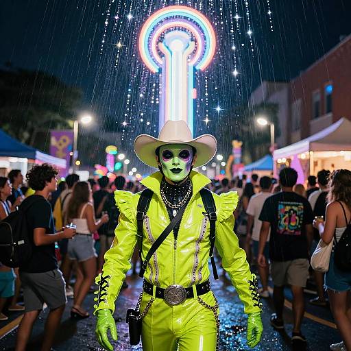 Cosmic Cowboy in Neon Latex Festival