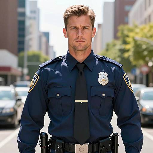 Realistic Male Police Officer Costume Image