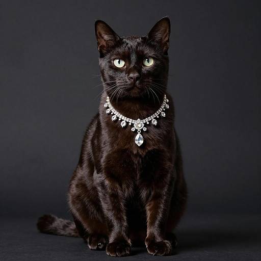 Dragon Li Cat with Diamond Necklace