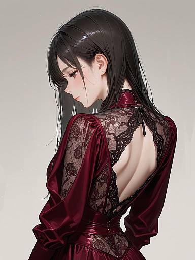 Elegant Burgundy Lingerie Bodysuit Design