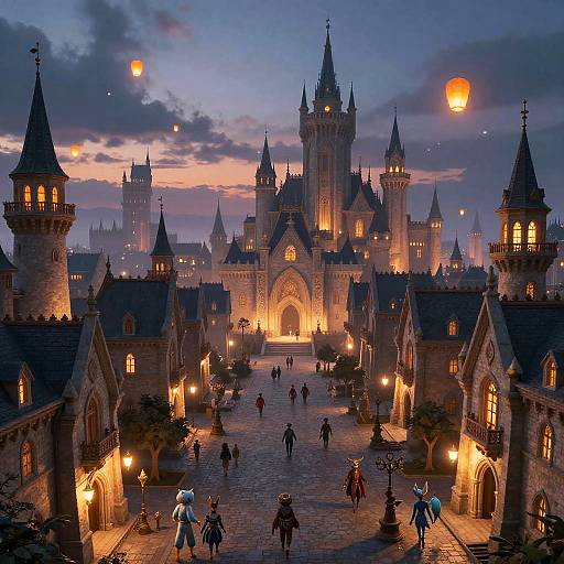 Ethereal Fantasy Medieval Kingdom Scene