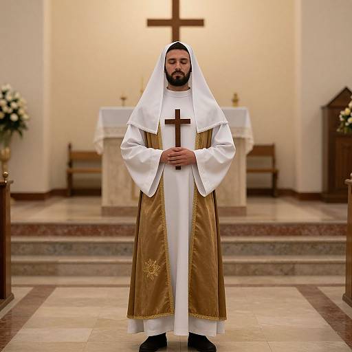 Bearded Man in Church Costume