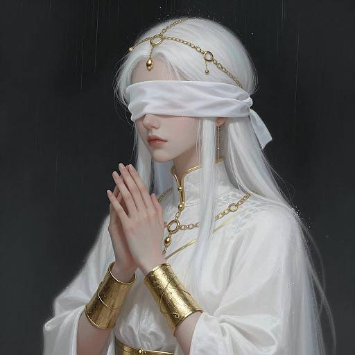 Mystical Woman in White Robe Illustration