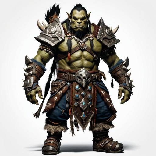 Ancient Orc Shaman in Bone and Leather Armor