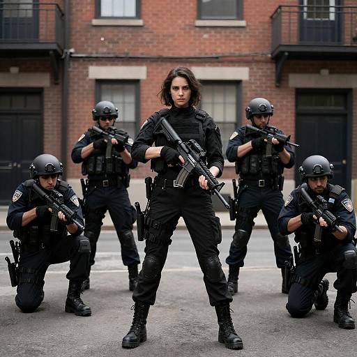 Tactical Police Team in Urban Setting