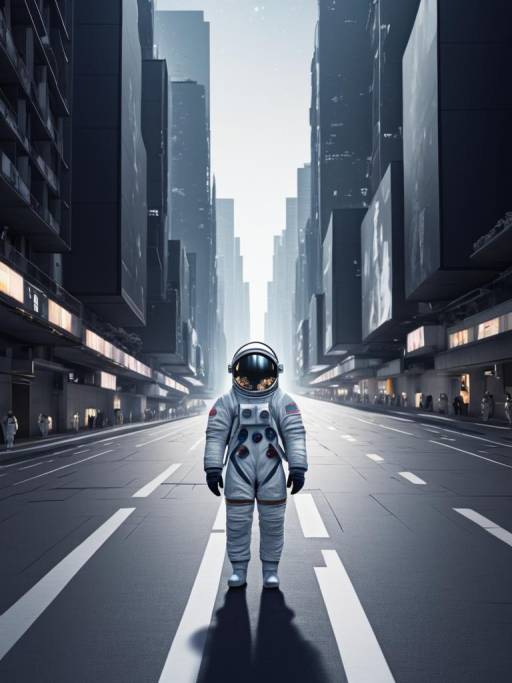 Lonely Astronaut in Urban Wilderness