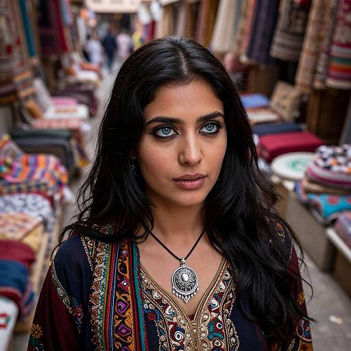Hyperrealistic South Asian Woman in Marrakech