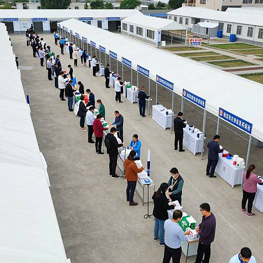 Aerial View of Orderly Disaster Shelter