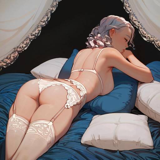 Elegant Recline: Moonlit Silhouette