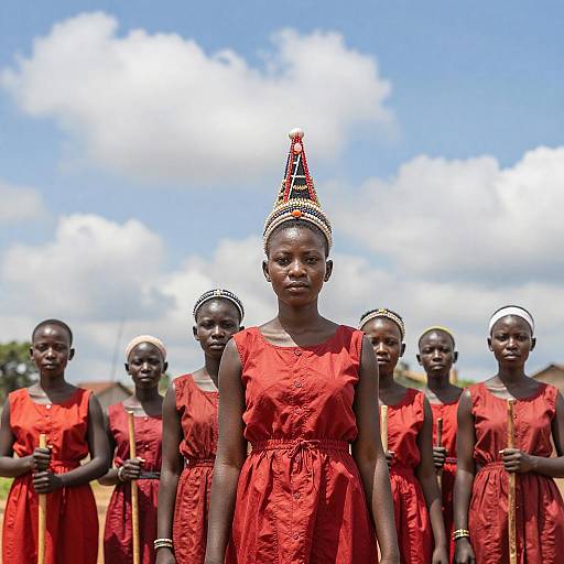 Vibrant African Women Under Bright Sky