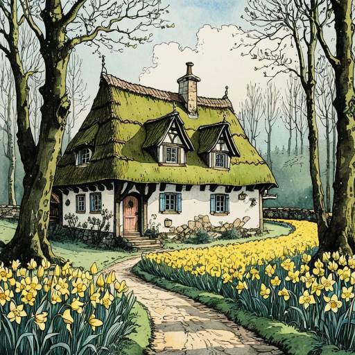 Charming Medieval European Cottage Landscape