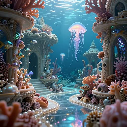 Surreal Underwater Coral Palace