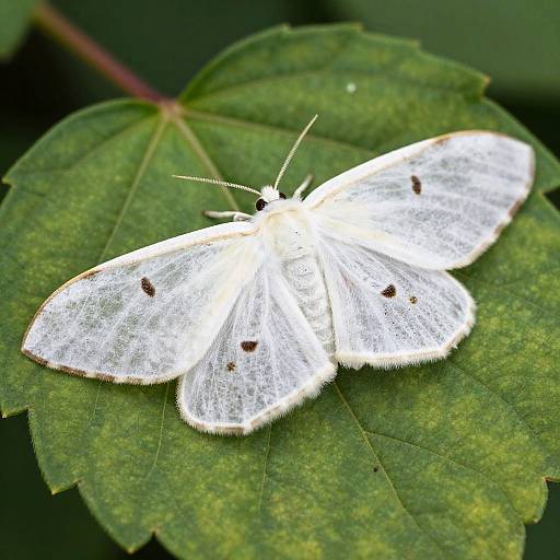 Ethereal White Poodle Moth Portrait